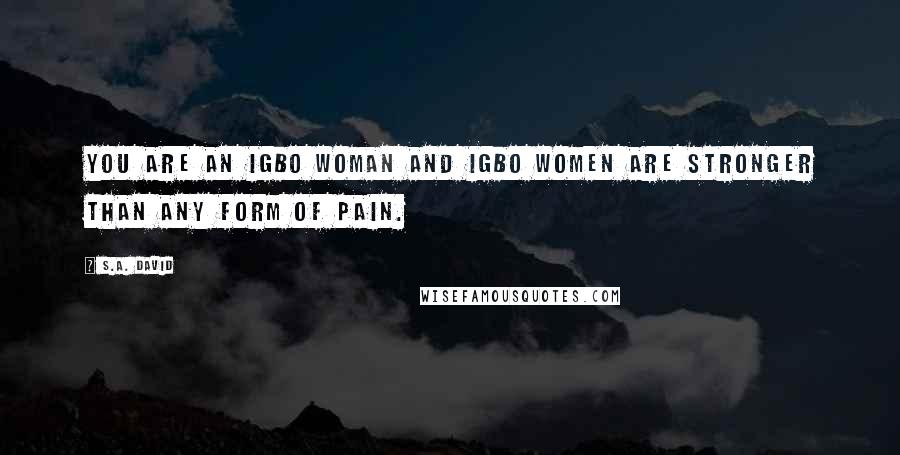 S.A. David quotes: You are an Igbo woman and Igbo women are stronger than any form of pain.