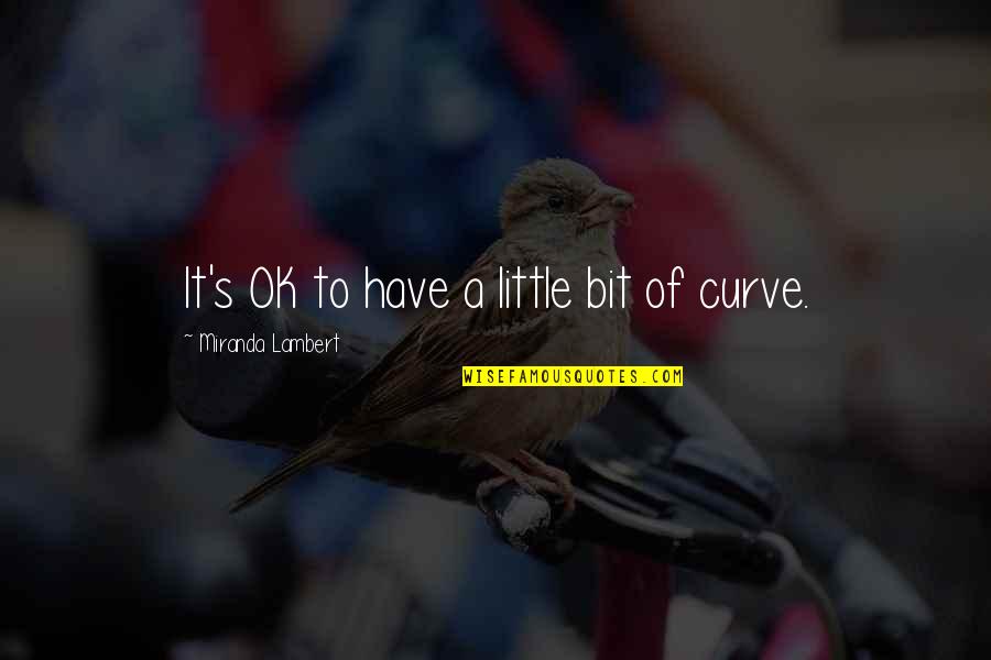 S Curve Quotes By Miranda Lambert: It's OK to have a little bit of