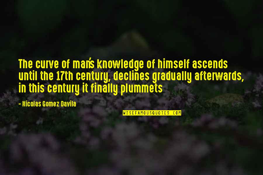 S Curve Quotes By Nicolas Gomez Davila: The curve of man's knowledge of himself ascends