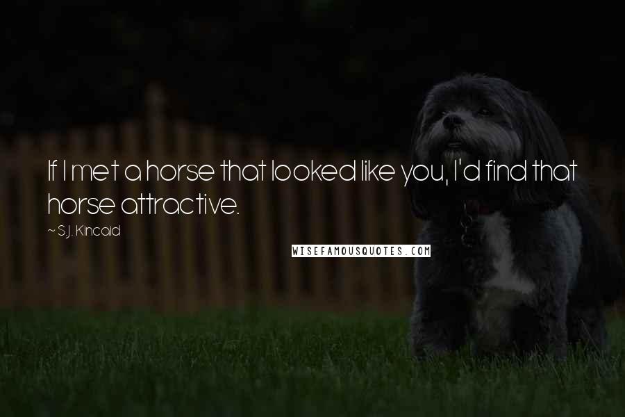 S.J. Kincaid quotes: If I met a horse that looked like you, I'd find that horse attractive.