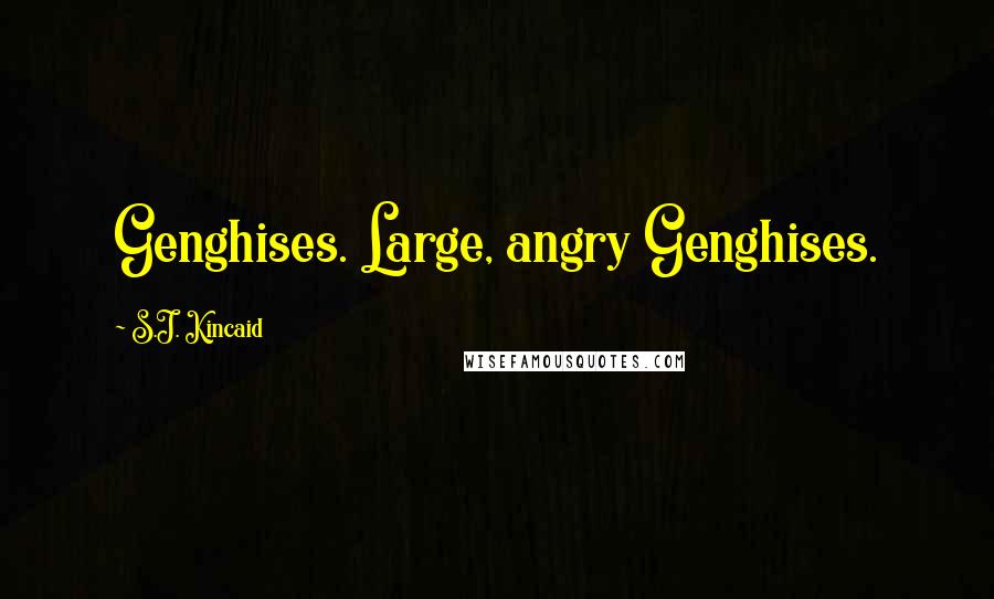 S.J. Kincaid quotes: Genghises. Large, angry Genghises.