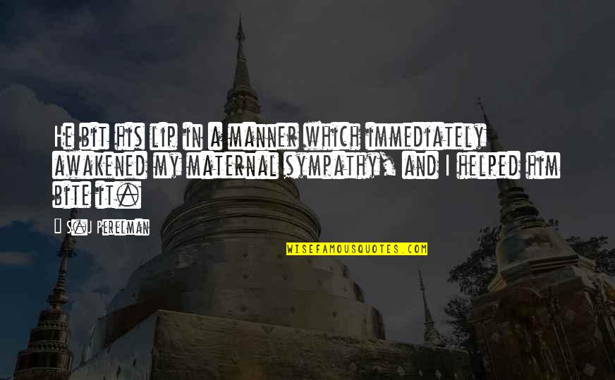 S J Perelman Quotes By S.J Perelman: He bit his lip in a manner which S J Perelman Quotes By S.J Perelman: He bit his lip in a manner which