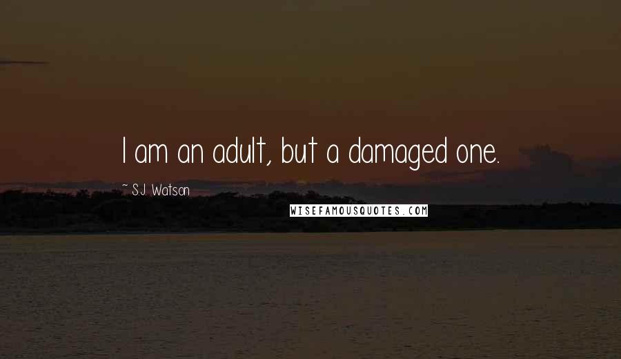 S.J. Watson quotes: I am an adult, but a damaged one.