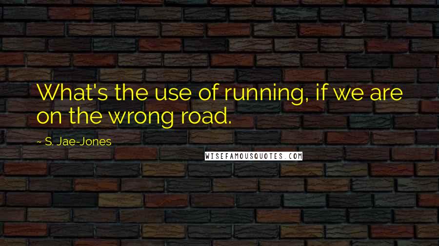 S. Jae-Jones quotes: What's the use of running, if we are on the wrong road.