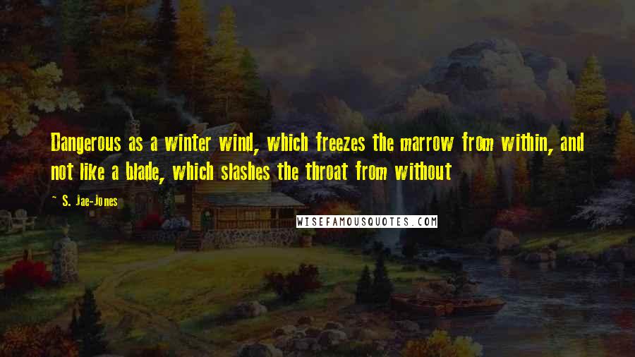 S. Jae-Jones quotes: Dangerous as a winter wind, which freezes the marrow from within, and not like a blade, which slashes the throat from without