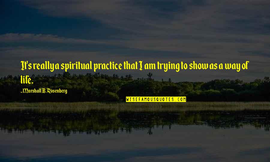 S.l.a. Marshall Quotes By Marshall B. Rosenberg: It's really a spiritual practice that I am