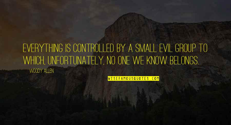 S Leyman Demirel Niversitesi Quotes By Woody Allen: Everything is controlled by a small evil group