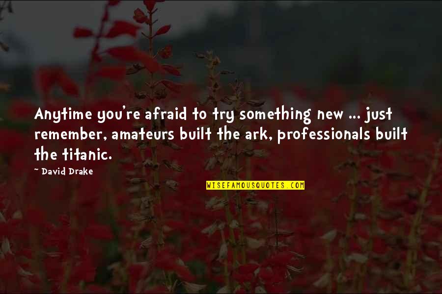 S M Lockridge Quotes By David Drake: Anytime you're afraid to try something new ...