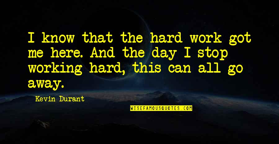 S Pulture D Finition Quotes By Kevin Durant: I know that the hard work got me S Pulture D Finition Quotes By Kevin Durant: I know that the hard work got me
