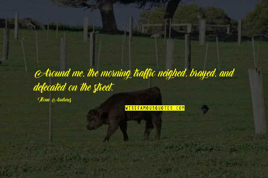 S T S N Lk Li Kekszes S Tik Quotes By Ilona Andrews: Around me, the morning traffic neighed, brayed, and