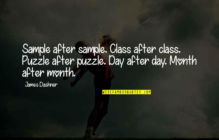 Sa Wakas Quotes By James Dashner: Sample after sample. Class after class. Puzzle after