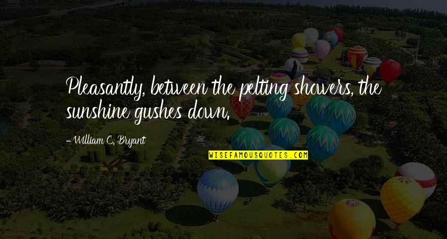 Saabs Quotes By William C. Bryant: Pleasantly, between the pelting showers, the sunshine gushes Saabs Quotes By William C. Bryant: Pleasantly, between the pelting showers, the sunshine gushes