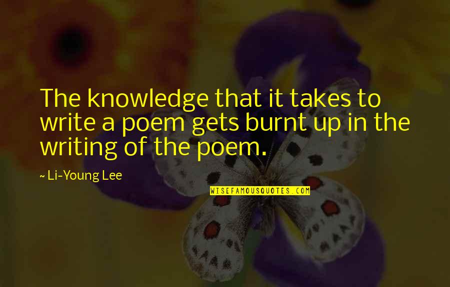 Saan Ako Lulugar Quotes By Li-Young Lee: The knowledge that it takes to write a