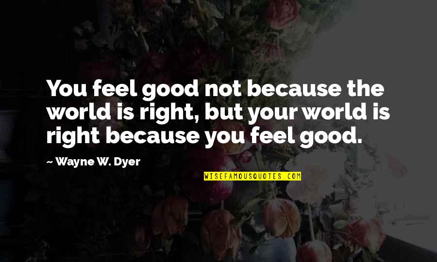 Saanya Khatter Quotes By Wayne W. Dyer: You feel good not because the world is