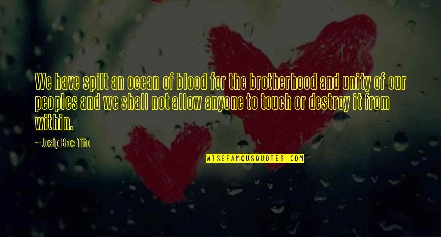 Saat Phere Quotes By Josip Broz Tito: We have spilt an ocean of blood for Saat Phere Quotes By Josip Broz Tito: We have spilt an ocean of blood for