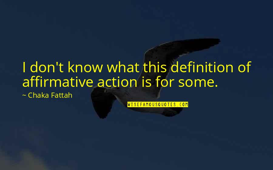 Saatanan Quotes By Chaka Fattah: I don't know what this definition of affirmative