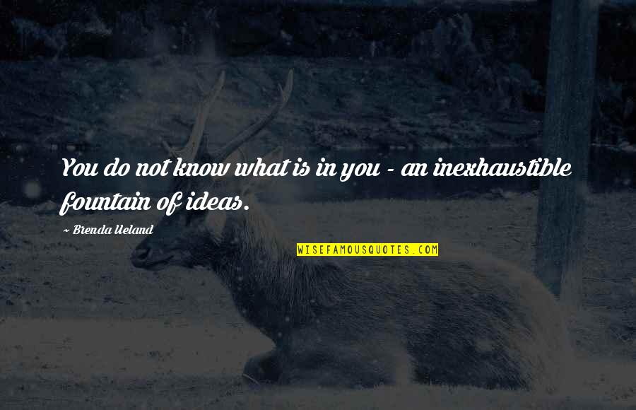 Sabahattin Onkibar Quotes By Brenda Ueland: You do not know what is in you