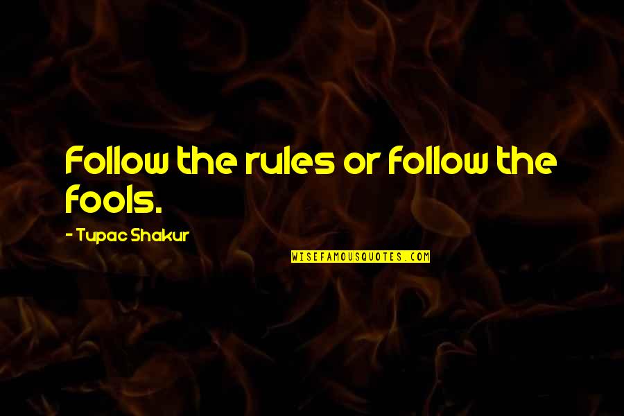 Sabanovic Samir Quotes By Tupac Shakur: Follow the rules or follow the fools.