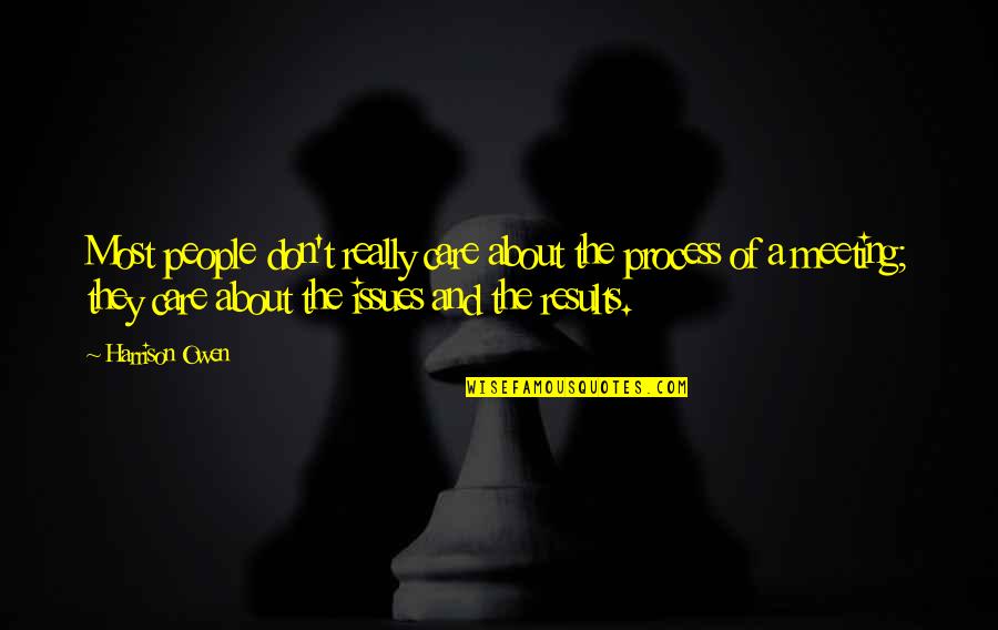 Sabbath Day Holy Lds Quotes By Harrison Owen: Most people don't really care about the process