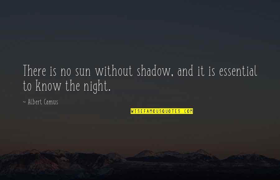 Sabberia Quotes By Albert Camus: There is no sun without shadow, and it