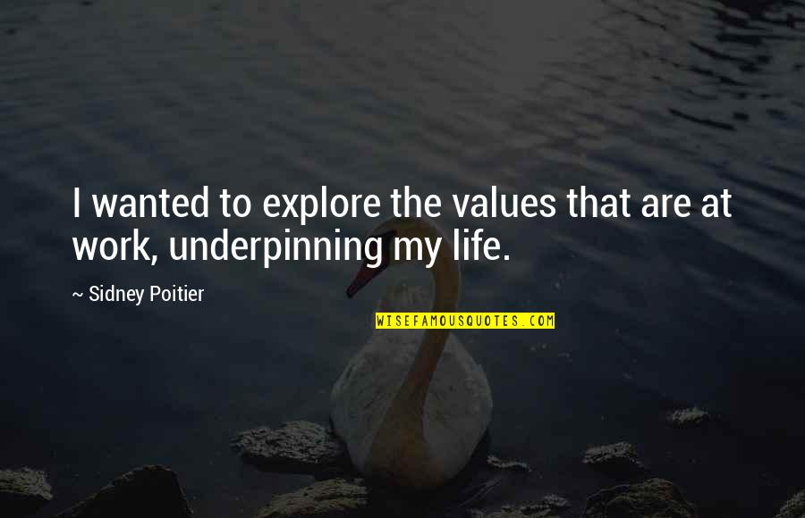 Saber Quotes By Sidney Poitier: I wanted to explore the values that are