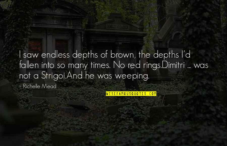 Sabi Nila Quotes By Richelle Mead: I saw endless depths of brown, the depths Sabi Nila Quotes By Richelle Mead: I saw endless depths of brown, the depths