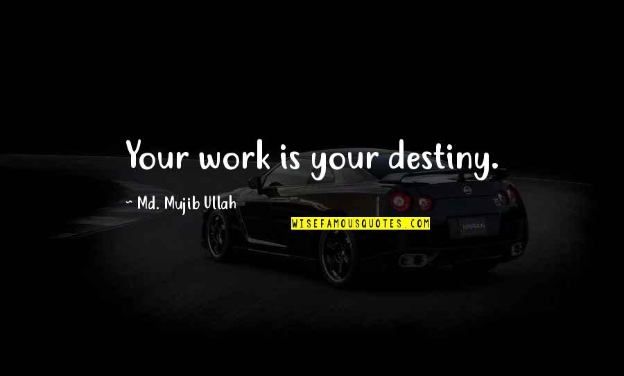 Sabiiti Quotes By Md. Mujib Ullah: Your work is your destiny.