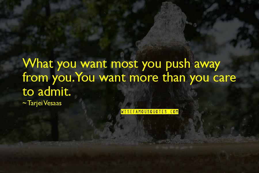 Sabitri Brata Quotes By Tarjei Vesaas: What you want most you push away from