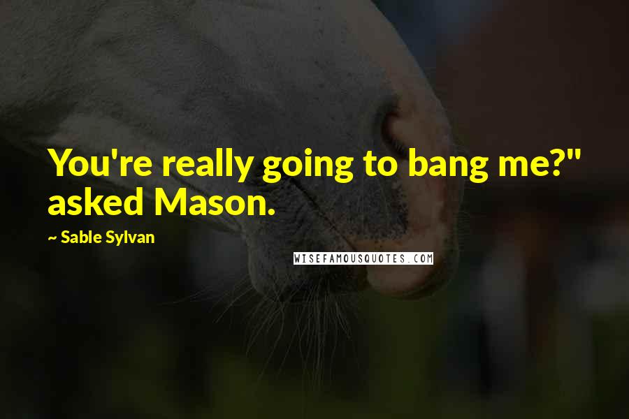 Sable Sylvan quotes: You're really going to bang me?" asked Mason.