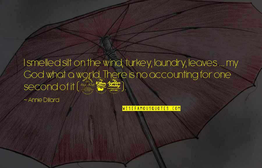 Sabog Quotes By Annie Dillard: I smelled silt on the wind, turkey, laundry,
