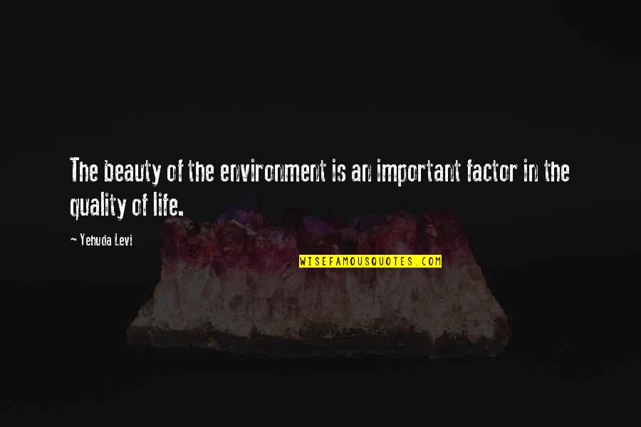Saboreando Quotes By Yehuda Levi: The beauty of the environment is an important