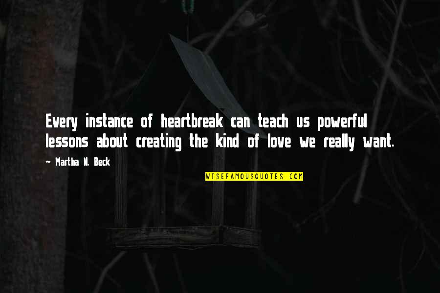 Sabores Quotes By Martha N. Beck: Every instance of heartbreak can teach us powerful