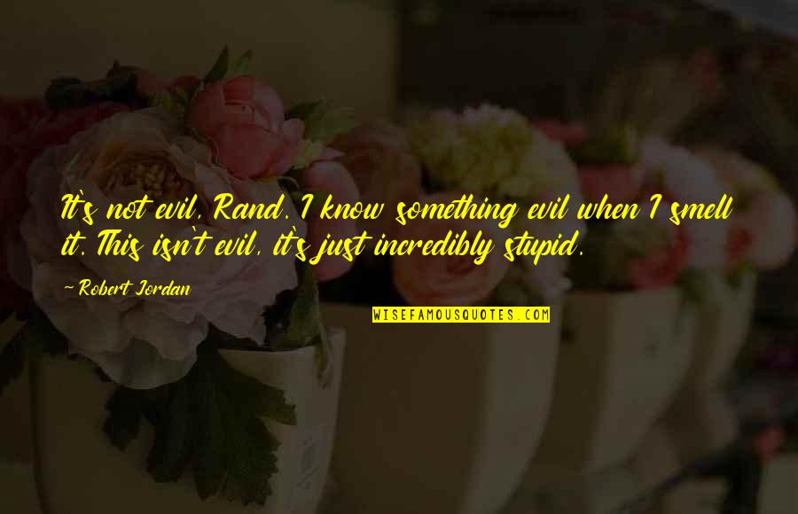 Sabran Quotes By Robert Jordan: It's not evil, Rand. I know something evil Sabran Quotes By Robert Jordan: It's not evil, Rand. I know something evil