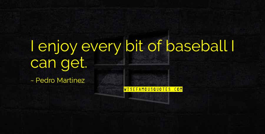 Sabung Quotes By Pedro Martinez: I enjoy every bit of baseball I can Sabung Quotes By Pedro Martinez: I enjoy every bit of baseball I can