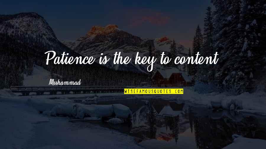 Sacasm Quotes By Muhammad: Patience is the key to content.