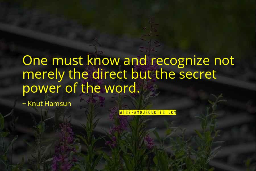 Sacerdoce Quotes By Knut Hamsun: One must know and recognize not merely the