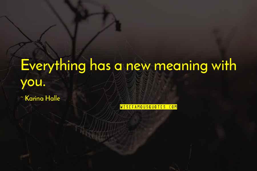 Sachiko Quotes By Karina Halle: Everything has a new meaning with you. Sachiko Quotes By Karina Halle: Everything has a new meaning with you.