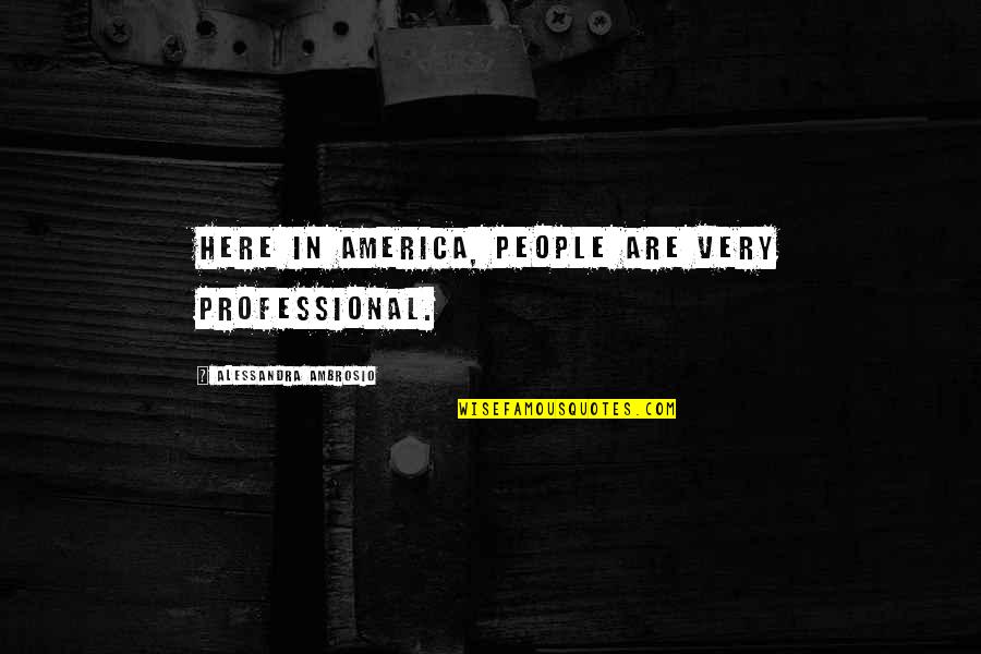 Sachin Bansal Quotes By Alessandra Ambrosio: Here in America, people are very professional.