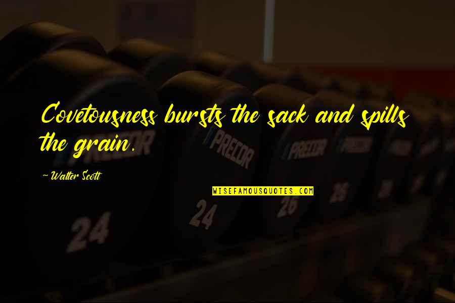 Sack Up Quotes By Walter Scott: Covetousness bursts the sack and spills the grain.