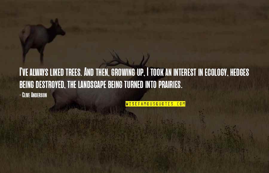 Sackey Addo Quotes By Clive Anderson: I've always liked trees. And then, growing up, Sackey Addo Quotes By Clive Anderson: I've always liked trees. And then, growing up,