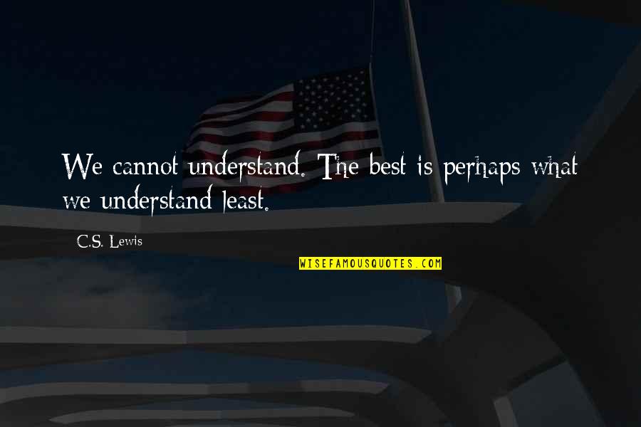 Sacrament Of Baptism Quotes By C.S. Lewis: We cannot understand. The best is perhaps what