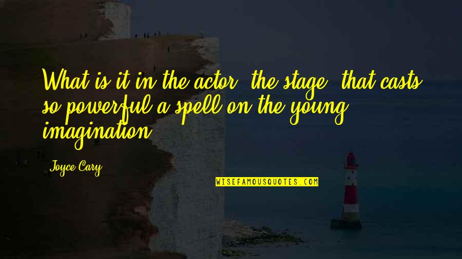 Sacred Energy Quotes By Joyce Cary: What is it in the actor, the stage,