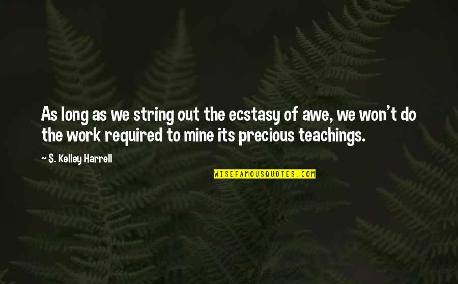 Sacred Teachings Quotes By S. Kelley Harrell: As long as we string out the ecstasy