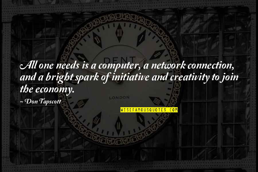 Sacrifice For Your Dreams Quotes By Don Tapscott: All one needs is a computer, a network