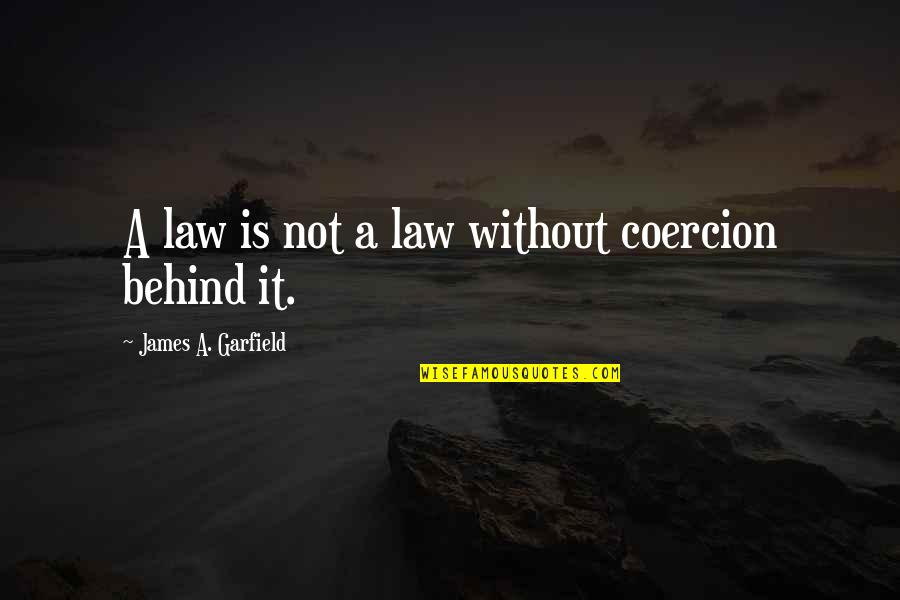 Sacrifice In Frankenstein Quotes By James A. Garfield: A law is not a law without coercion