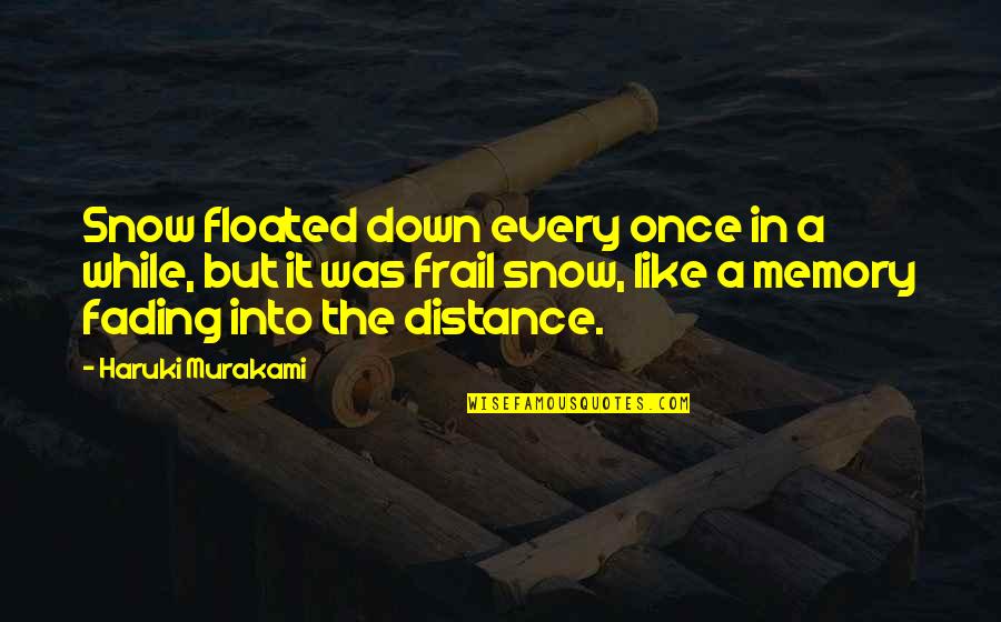 Sacrificial Life Quotes By Haruki Murakami: Snow floated down every once in a while,