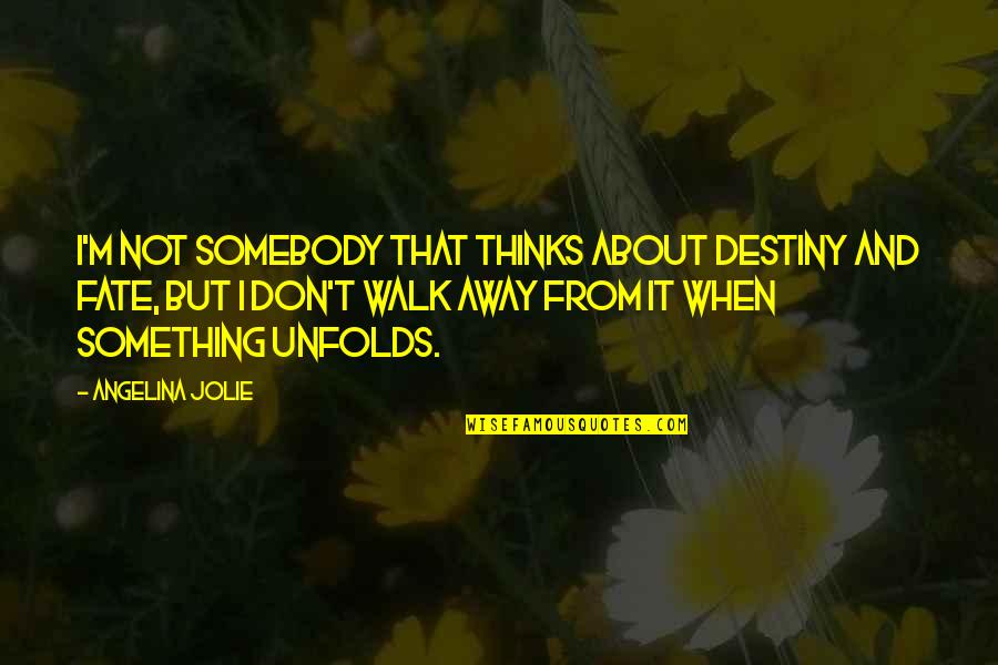 Sacrilegisms Quotes By Angelina Jolie: I'm not somebody that thinks about destiny and