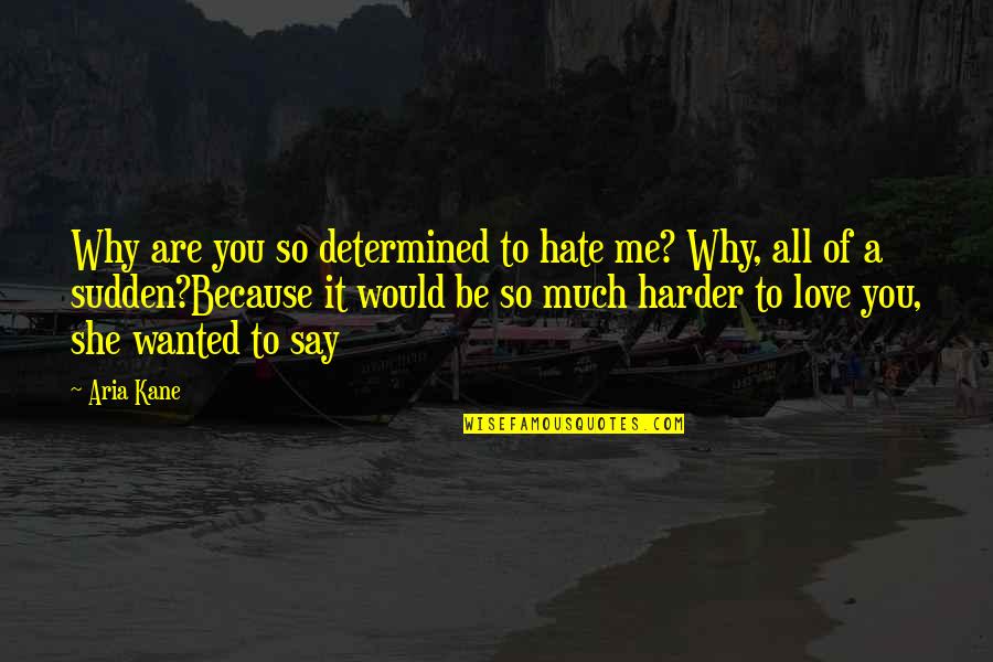 Sad And True Love Quotes By Aria Kane: Why are you so determined to hate me?