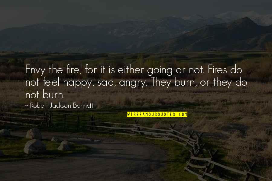 Sad But Happy Life Quotes By Robert Jackson Bennett: Envy the fire, for it is either going