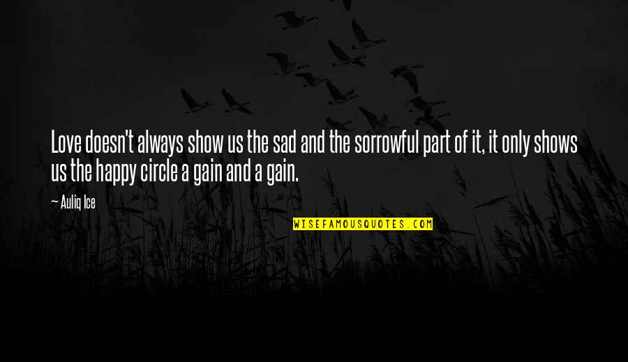 Sad But Happy Love Quotes By Auliq Ice: Love doesn't always show us the sad and